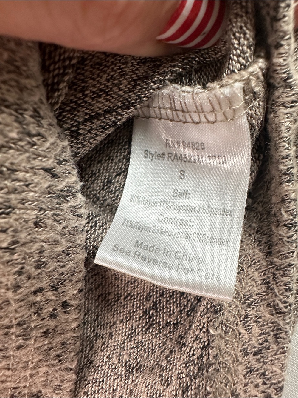 Women’s Mixed Rib Crewneck Sweater in Taupe Heather Size Small - Picture 3 of 6